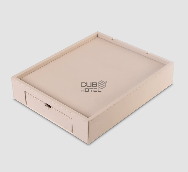 Beige Welcome Tray with Drawer